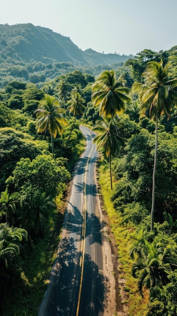 l'essence d'un paradis tropical avec une vue aérienne abondante de palmiers luxuriants