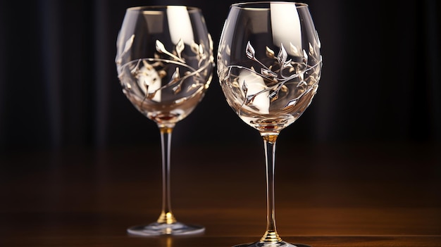 Photo essentiels de la cuisine fine solo isolé verre de vin en cristal scène