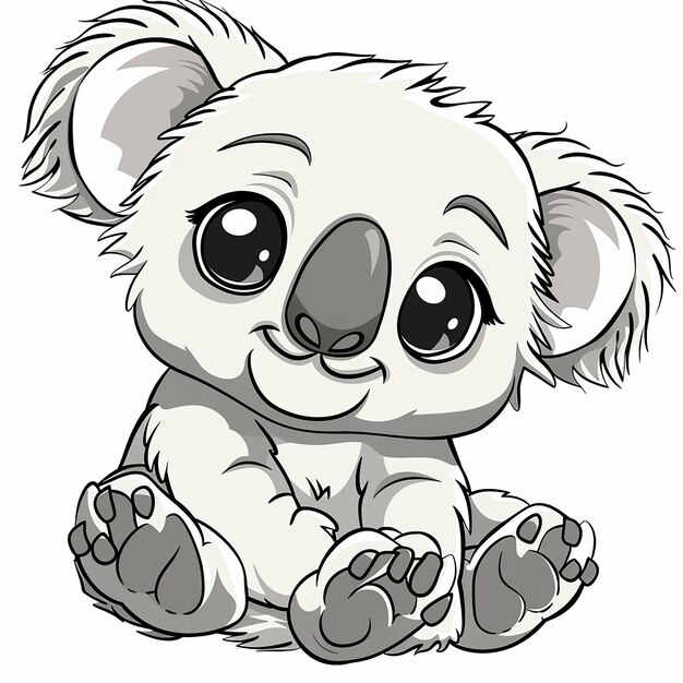 C'est un bébé koala mignon à colorier