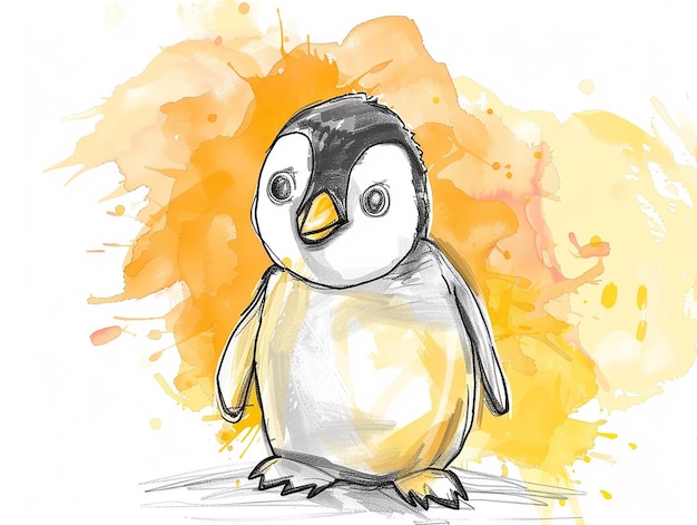 C'est un bébé pingouin adorable à colorier.