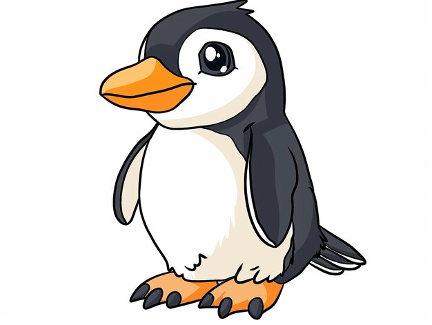 C'est un bébé pingouin adorable à colorier.