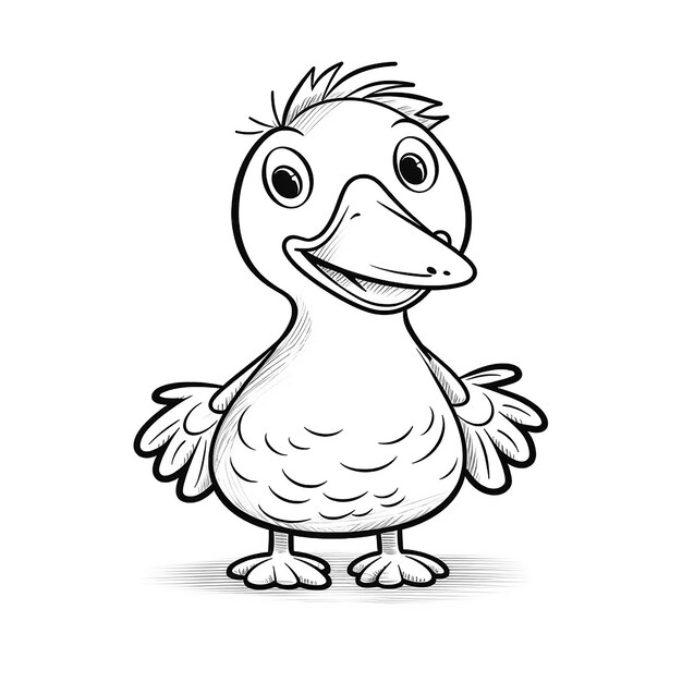 C'est un canard mignon à colorier