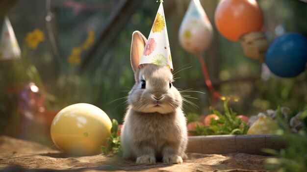 C'est un chapeau de lapin mignon pour une fête.