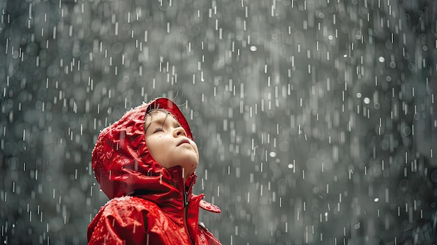 C'est un gamin de la pluie amusante