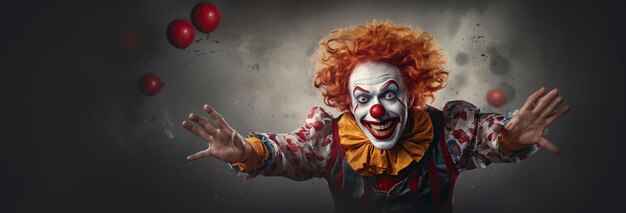 Photo c'est un homme très drôle qui fait semblant d'être un clown.