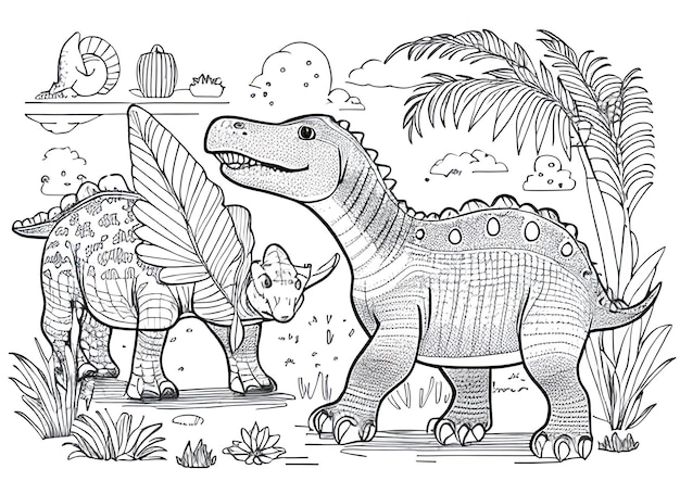 C'est un livre à colorier avec un dinosaure.