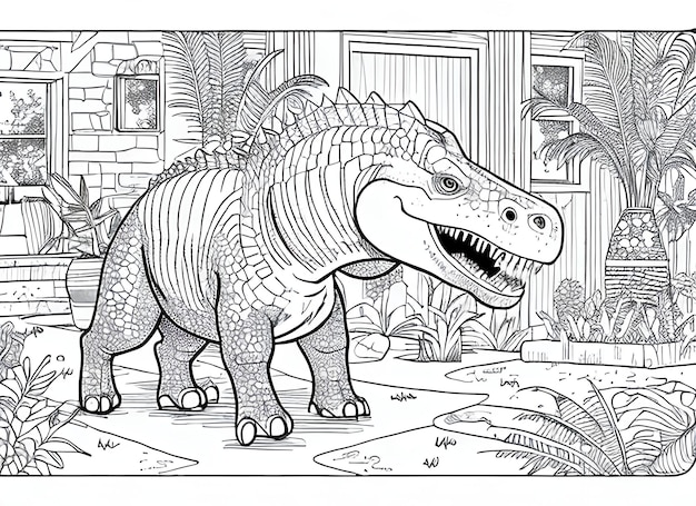C'est un livre à colorier avec un dinosaure.