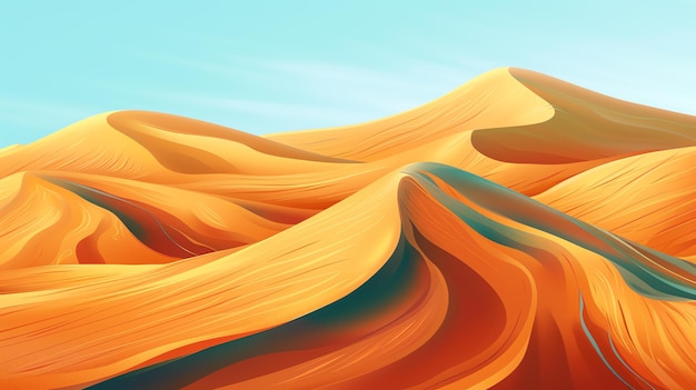 Photo c'est un magnifique paysage de désert avec des dunes de sable les couleurs sont vives et les détails sont étonnants