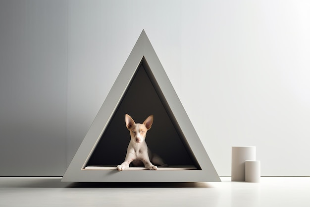 Photo c'est une maison de chien minimaliste.