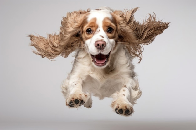 C'est un mignon cocker-spaniel anglais enjoué.