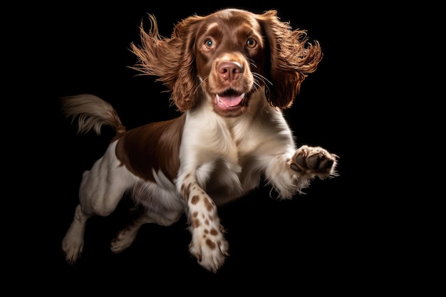 C'est un mignon cocker-spaniel anglais enjoué.