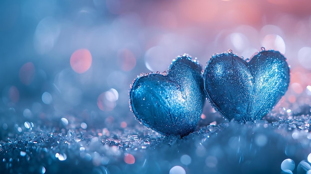 C'est un mignon cœur bleu avec une goutte d'eau.