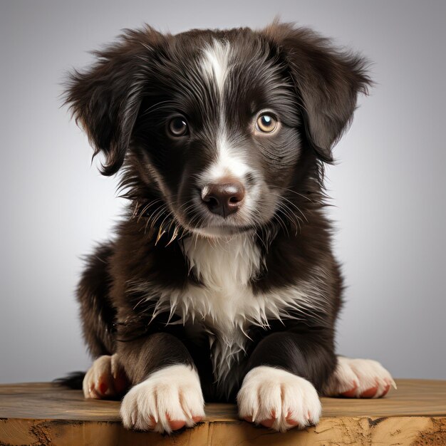 C'est un mignon petit chiot de border collie.