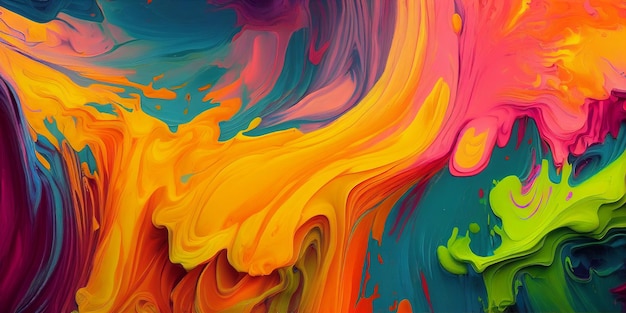 C'est sur de la peinture séchée mélangée à différentes couleurs Generative AI