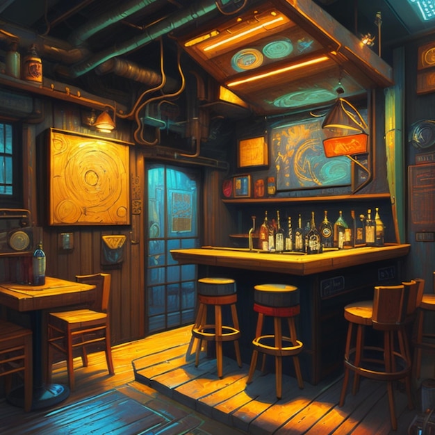 C'est un pub vintage rétro, un saloon et un bistro.