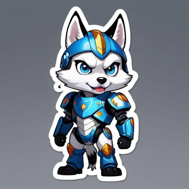 C'est un robot cyborg qui est mignon et husky.