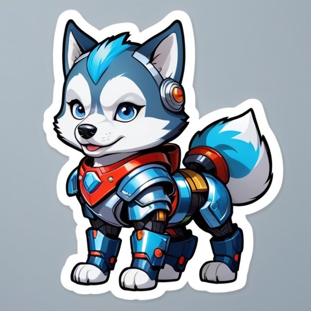 C'est un robot cyborg qui est mignon et husky.