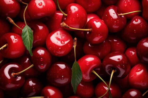 Esthétique Éco cerises arrière-plan nourriture naturelle d'été Générer Ai