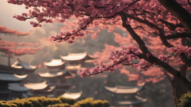 L'esthétique japonaise avec des branches et de l'origami