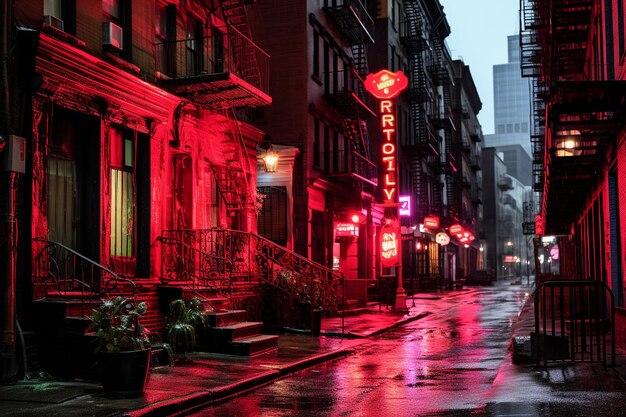 Photo l'esthétique urbaine des lumières de la ville la nuit