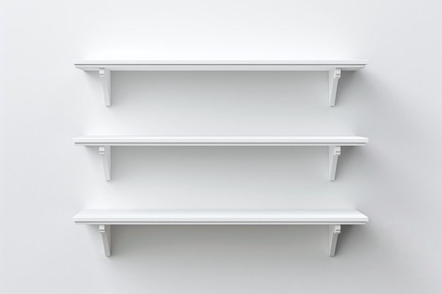 Des étagères murales blanches minimalistes Solution de design d'intérieur propre et moderne