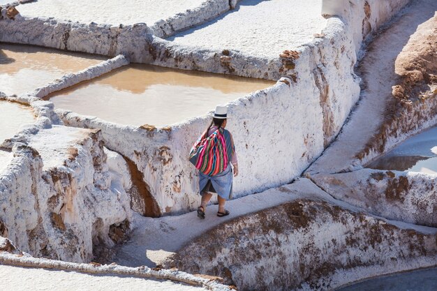 Les étangs de sel de Maras situés à l'Urubamba, Pérou