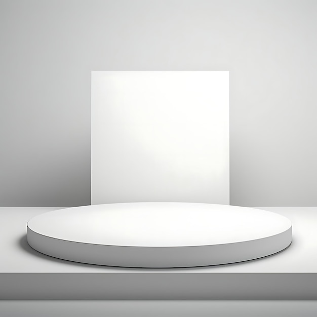 Photo Étape minimale du podium du cercle blanc sur un fond de studio blanc