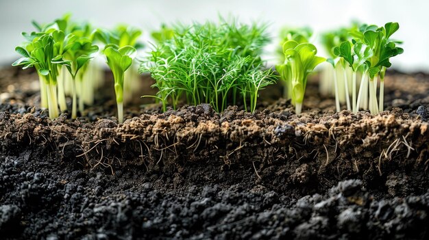 Les étapes de la croissance des plantes dans le sol, de la semence à la plante mûre