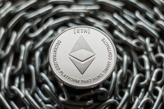 Photo ethereum. crypto monnaie ethereum. monnaie électronique ethereum