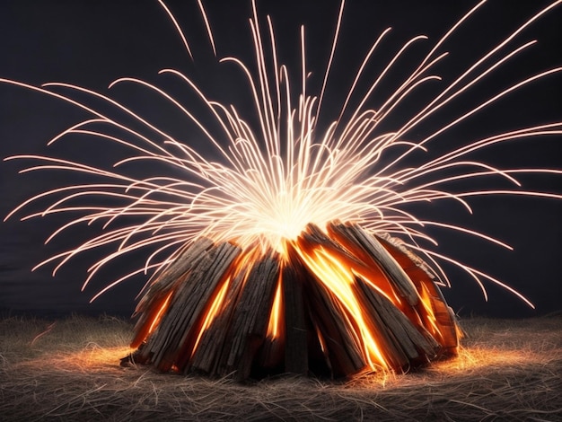 Des étincelles de feu de nuit