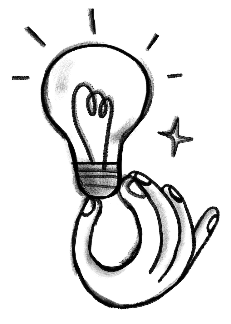 Photo étiquette d'ampoule à main png à fond transparent