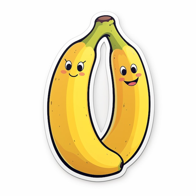 Photo Étiquette de banane sur fond blanc