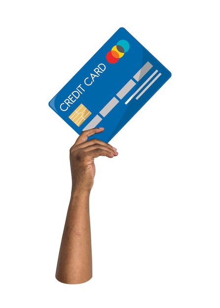 Étiquette de carte de crédit en png à la main, fond graphique transparent