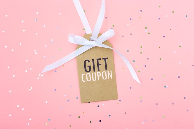 Photo Étiquette de coupon de réduction cadeau