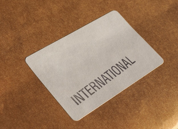 Photo Étiquette de courrier aérien international