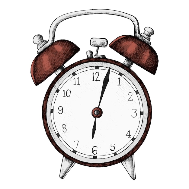 Étiquette de dessin d'horloge vintage png