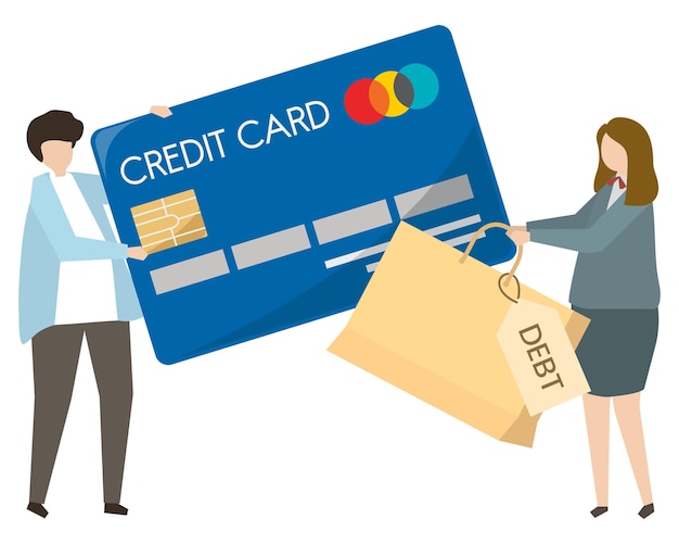 Étiquette financière Png dette de carte de crédit fond transparent