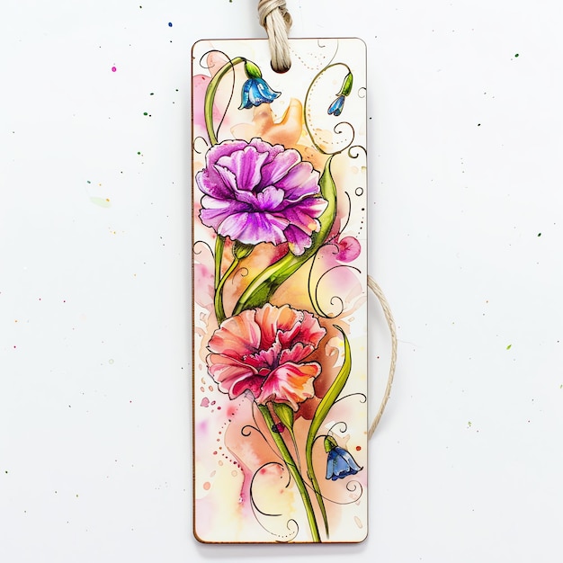 une étiquette de fleur colorée qui dit hibiscus sur elle