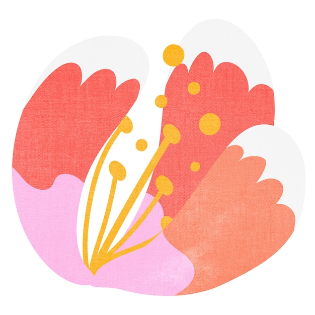 Étiquette de fleur rouge illustration de clipart de printemps png