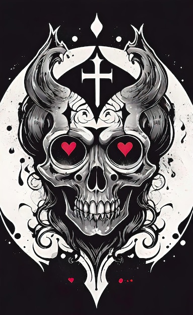 Photo Étiquette gothique vectorielle empreinte sombre de tatouage d'amour emo élément de texture vintage dans le style grunge