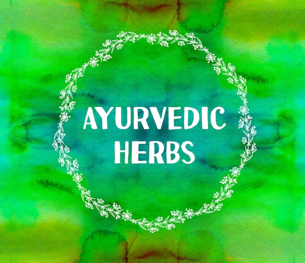 Étiquette d'herbe ayurvédique