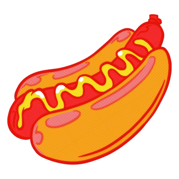 Étiquette de hot-dog avec une bordure blanche