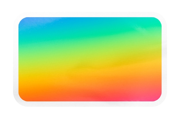 Étiquette d'insigne rectangulaire png en gradient arc-en-ciel sur fond transparent