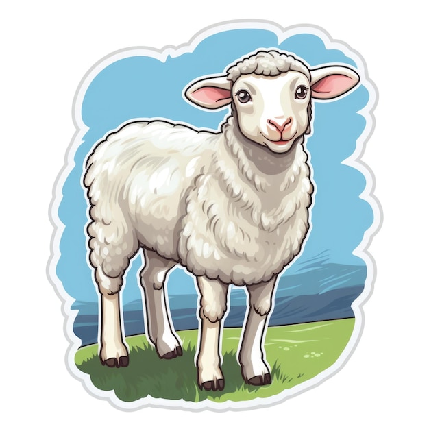 Photo Étiquette de jeune mouton ia générative