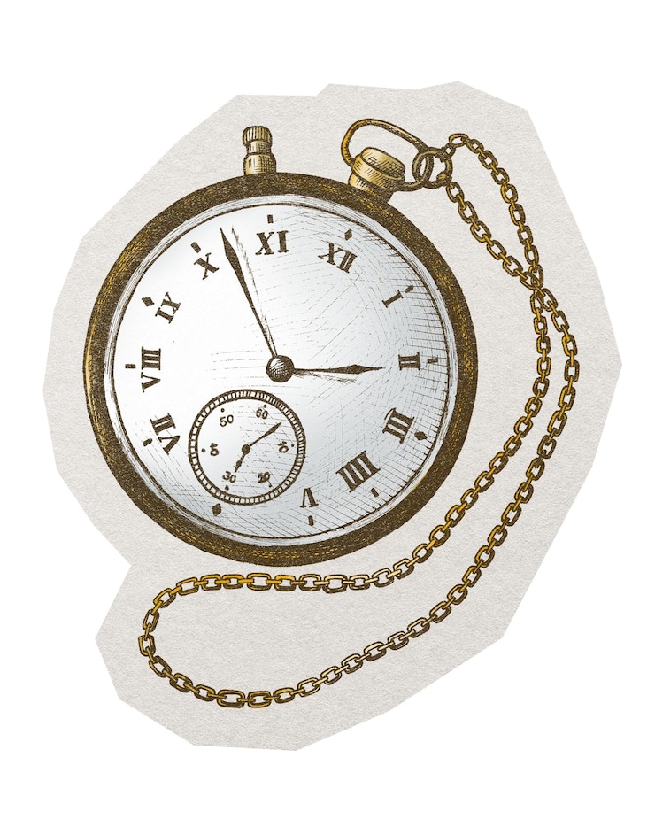 Photo étiquette de montre de poche png avec un fond transparent à bordure blanche