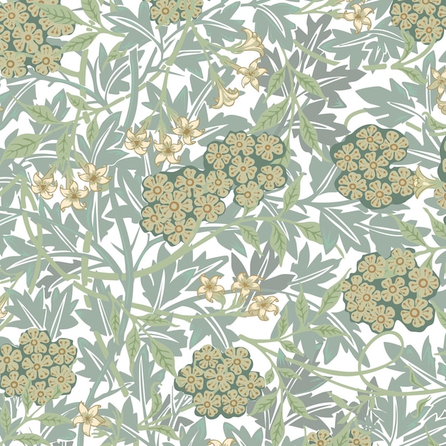 Étiquette à motif floral de PNG William Morriss à fond transparent