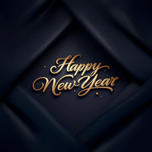 une étiquette noire et dorée qui dit bonne année.
