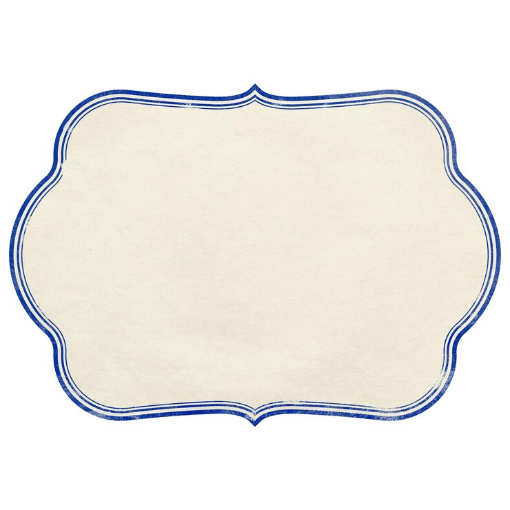 Photo étiquette en papier vintage autocollant png cadre bleu fond transparent