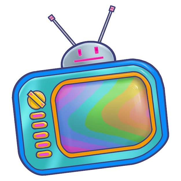 Étiquette png de boîte de télévision rétro fond transparent