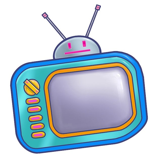 Étiquette png de boîte de télévision rétro fond transparent
